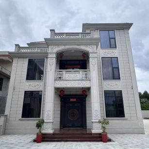 安康 芝麻白石材别墅干挂案例展示